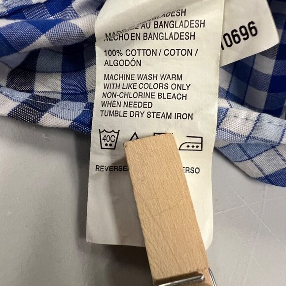 Van Heusen Men's Button Up Checkered Shirt Blue/Multi Size 18-18 1/2 XXL - Picture 8 of 8